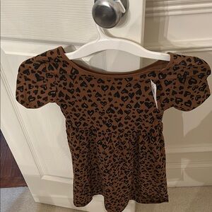 Brown Heart Pattern girls dress